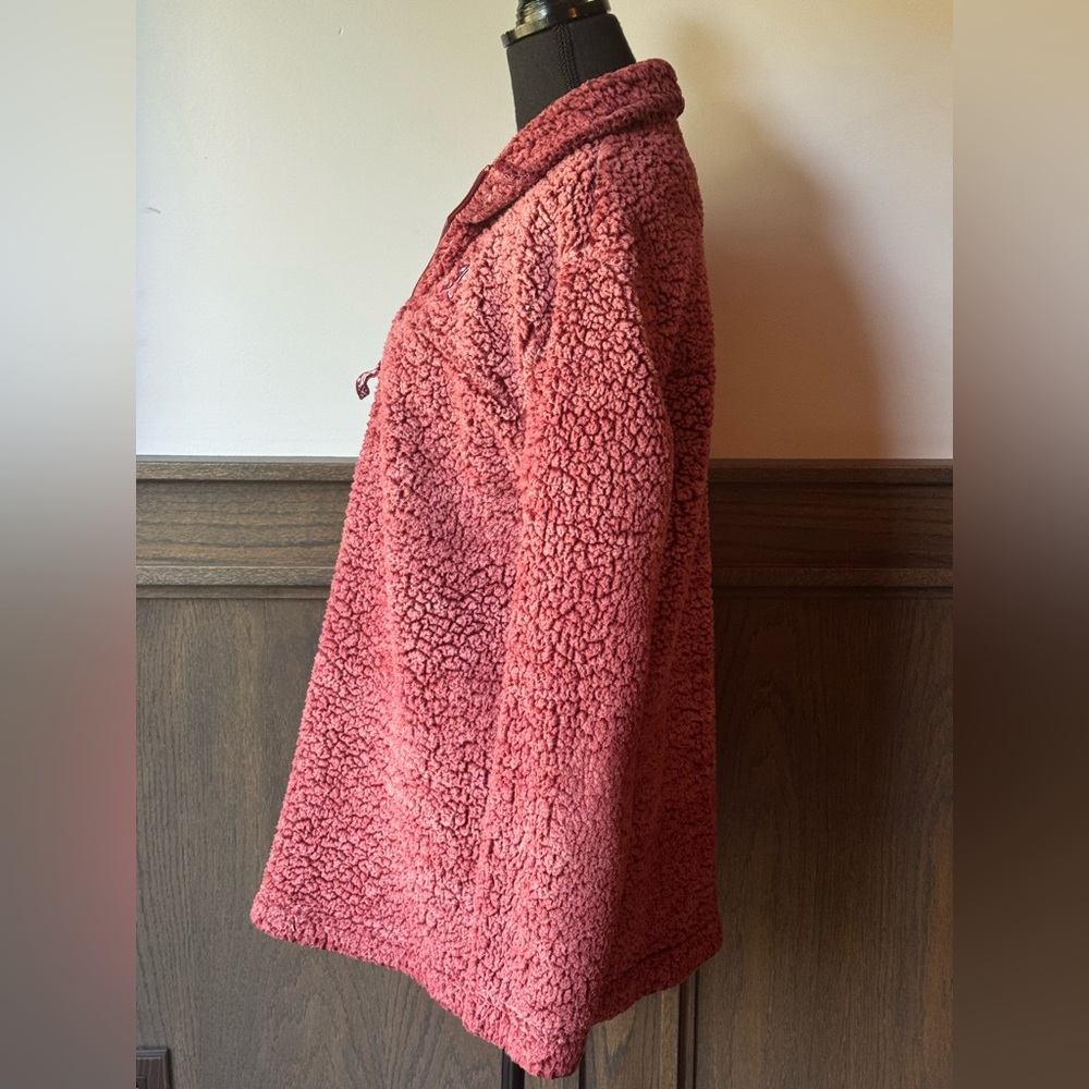 Boxercraft Women's Detroit Red Sherpa quarter zip Cowl Neck Sweater Soft  Large - Picture 4 of 7
